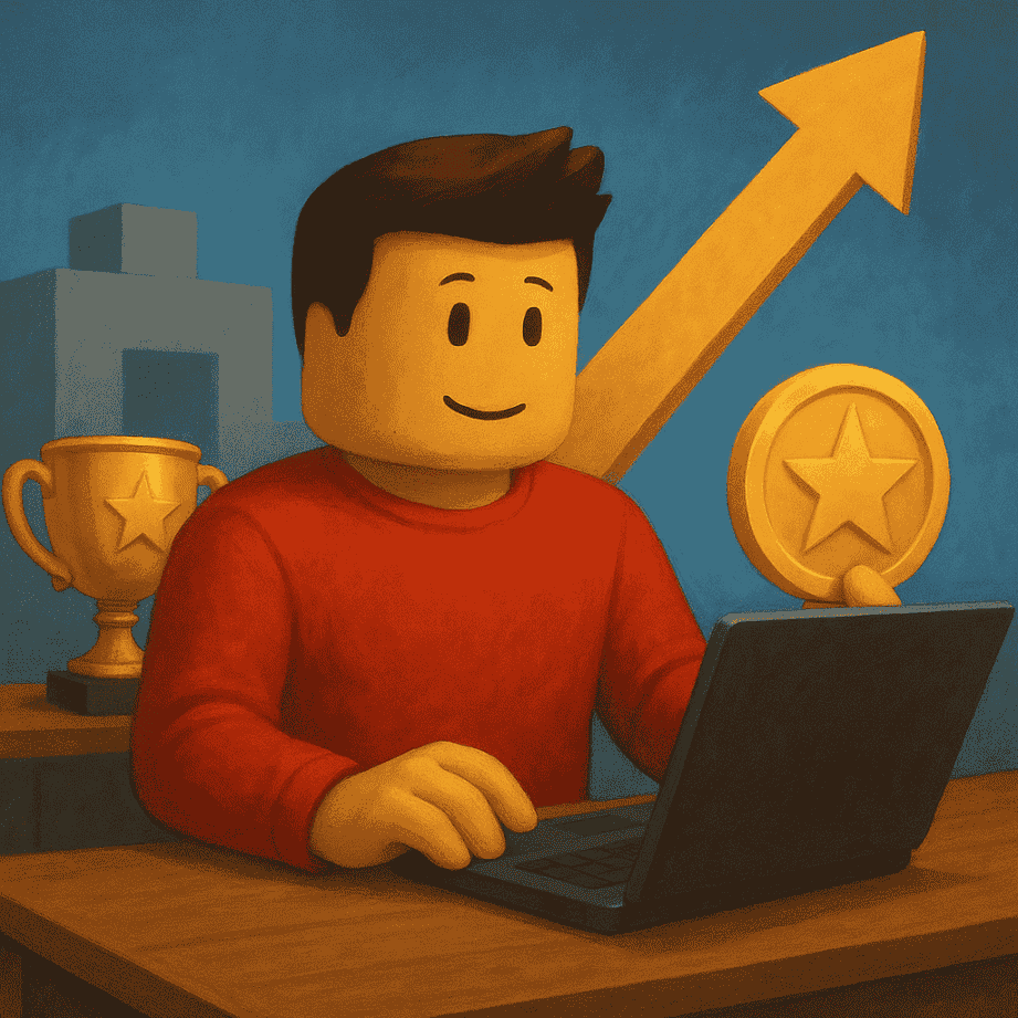 Imagem editorial com visual limpo para Roblox rewards
