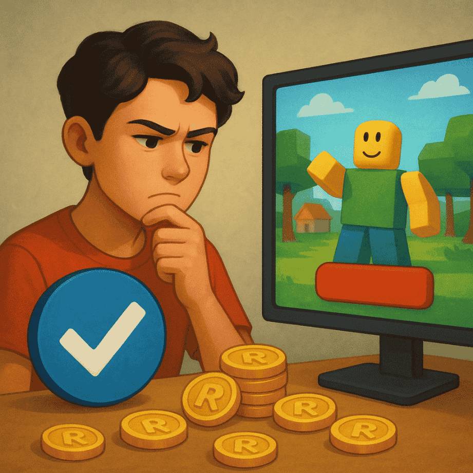 Imagem editorial de produto para Roblox rewards